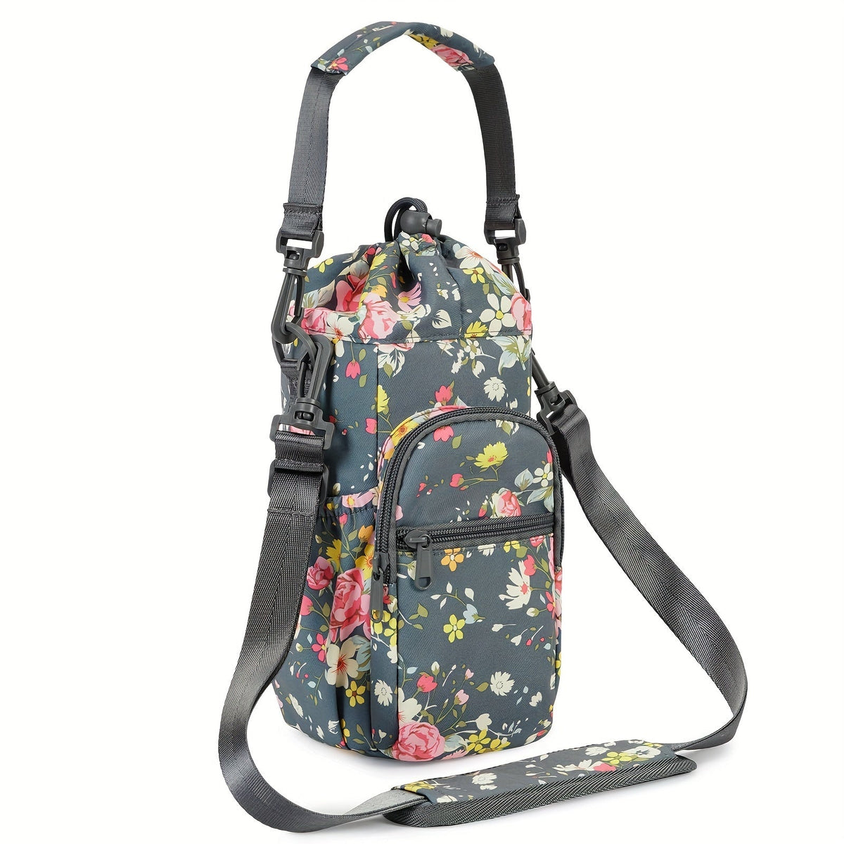 Insulated Water Bottle Carrier Bag – 40oz Sling Holder with Phone Pocket & Straw Lid Cover for Gym, Travel & Outdoor Activities
