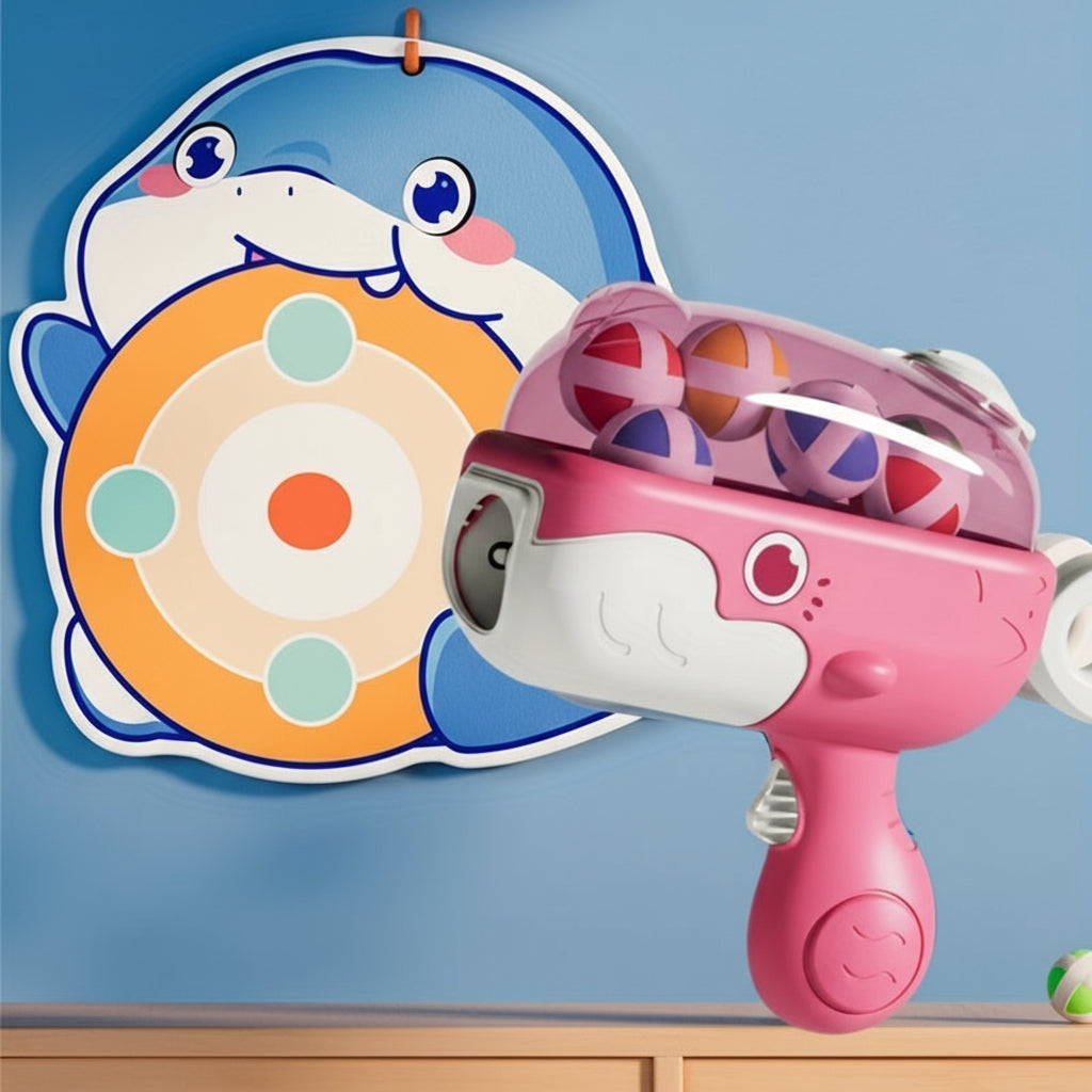Whale Sticky Ball Shooting Toy – Interactive Target Game for Kids’ Indoor & Outdoor Fun, Birthday & Holiday Gift Set