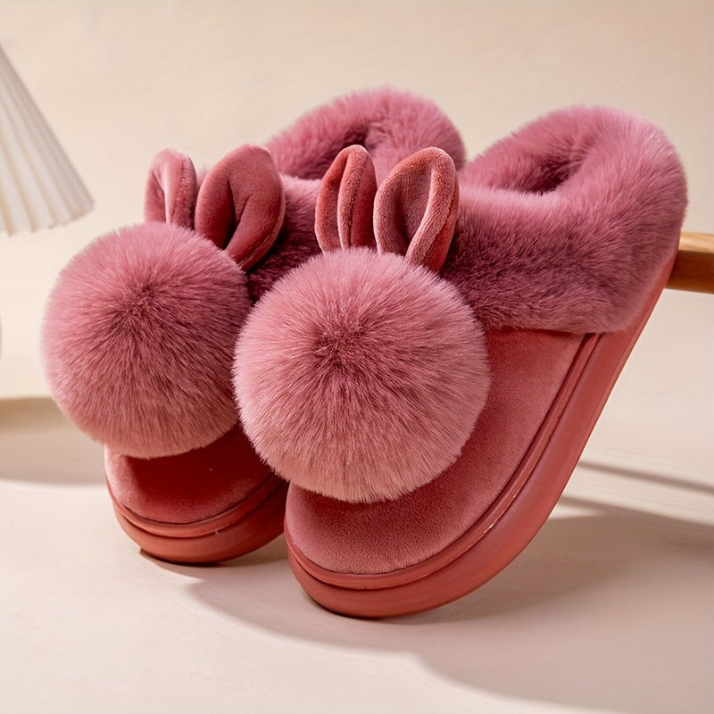 Warm Fur Rabbit Women’s Slippers – Furry, Ultra-Soft, Warm, Non-Slip Indoor Outdoor Slippers for Women in Total Comfort