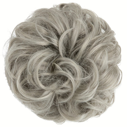 Messy Curly Hair Bun Extension – Voluminous Synthetic Elastic Chignon Scrunchie for Effortless Updo, Instant Volume & Natural-Looking Glam Hairpiece for Women