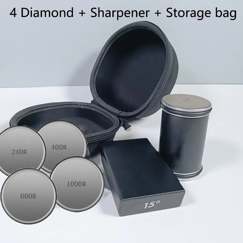 Rolling Knife Sharpener & Magnetic Holder Set – Diamond Sharpening Stone with 15° & 20° Angle Roller for Effortless Blade Perfection