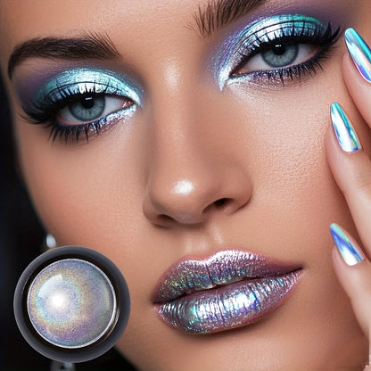 Laser Chameleon Nail and Eye Shadow – 1.9g Magic Mirror Chrome Powder for Nails, Eyeshadow & Lips, Futuristic Gothic Shine with Metallic Finish
