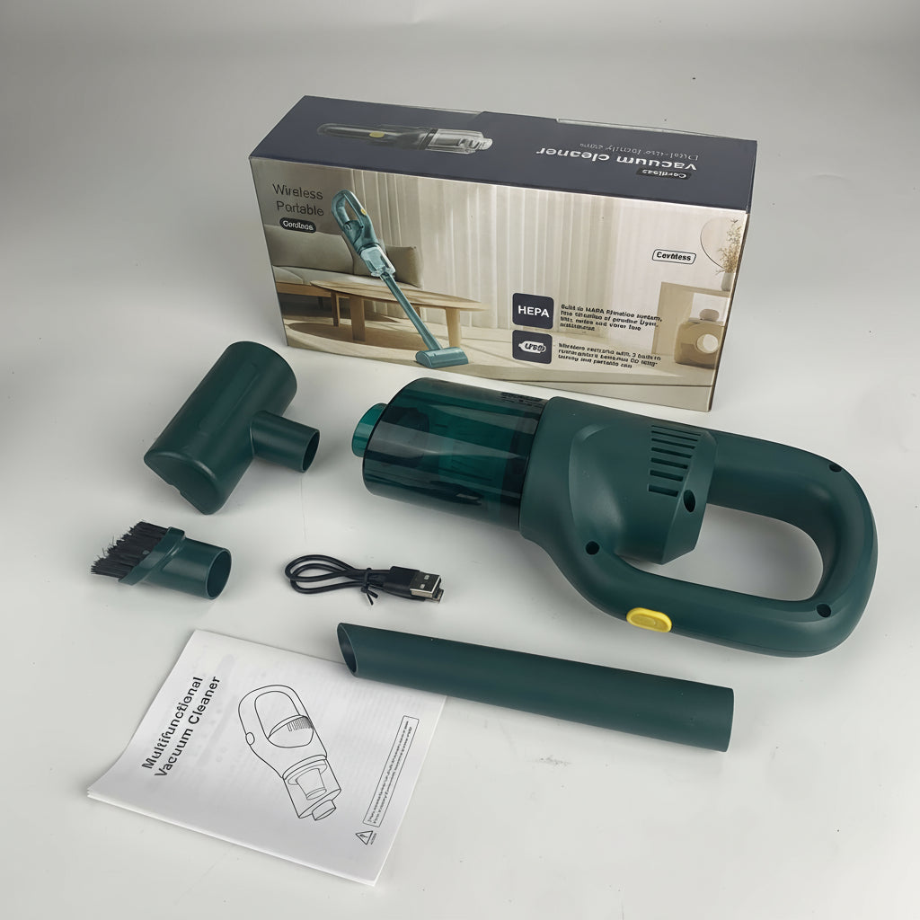 Cordless Rechargeable Handheld Vacuum – High Suction Cyclone Cleaner for Home, Car & Office, USB Charging