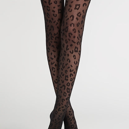 Fashion Leopard Print Tights – Ultra-Thin Nylon-Spandex Blend with Vintage Appeal and High Elastic Waist for a Sexy Everyday Statement