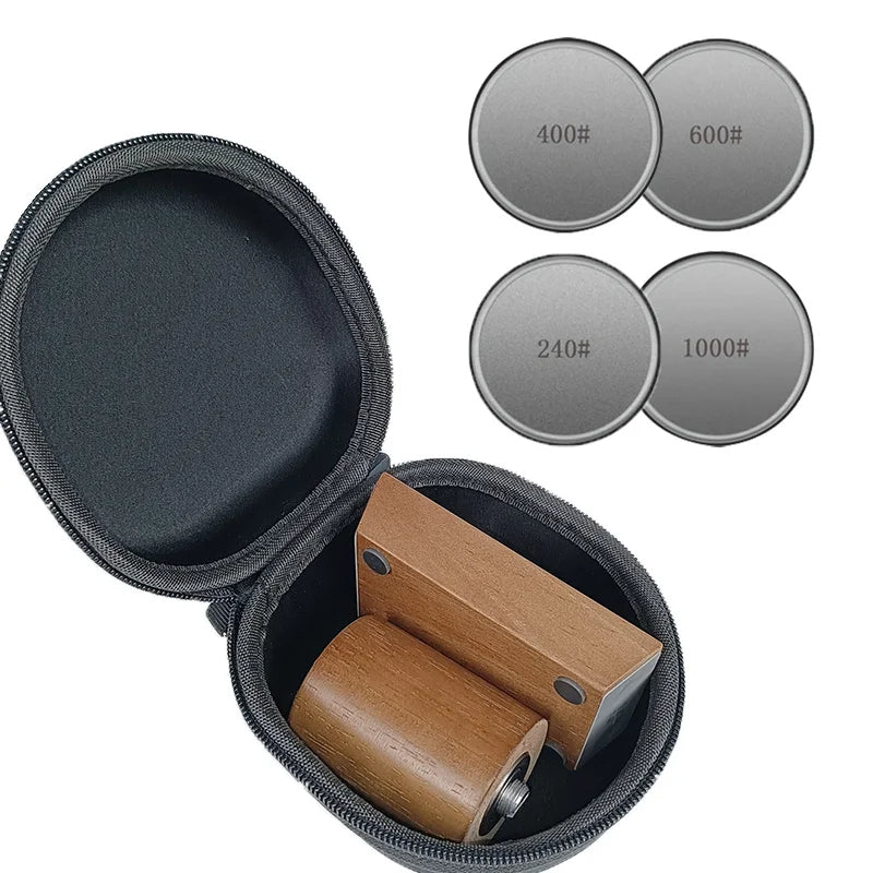Rolling Knife Sharpener & Magnetic Holder Set – Diamond Sharpening Stone with 15° & 20° Angle Roller for Effortless Blade Perfection