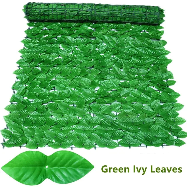 Artificial Leaf Fence Panels Faux Hedge Privacy Fence Screen Greenery for Outdoor Garden Yard Terrace Patio Balcony Decorations
