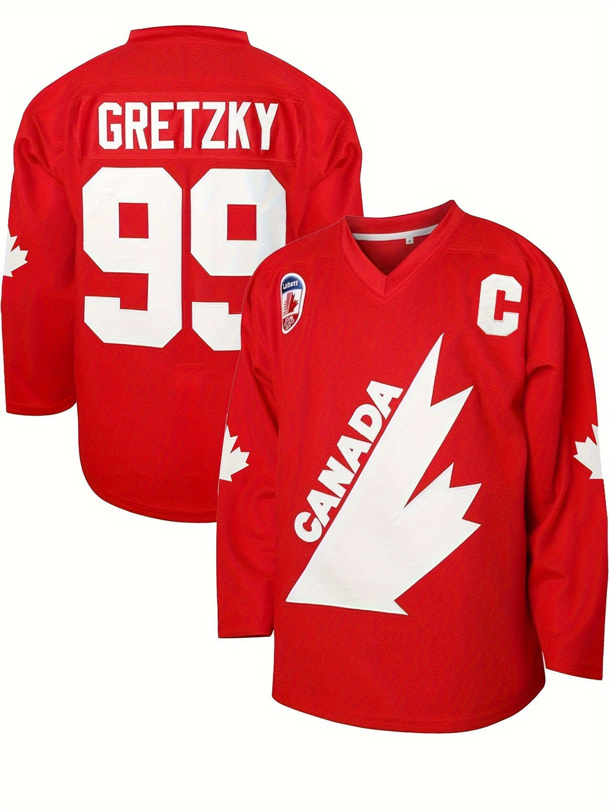 Maple Leaf Hockey Sweatshirt – Embroidered Sports-Inspired Streetwear with Breathable Comfort