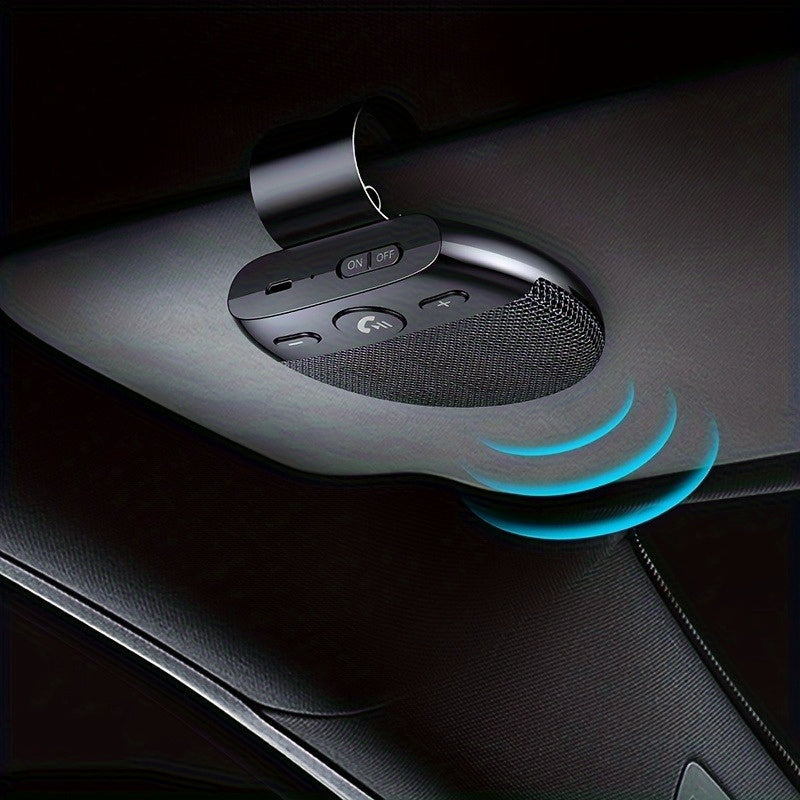 Hands-Free Car Kit Speaker – Bestselling Wireless Sun Visor Speakerphone with Built-In Microphone & Music Playback for Safe Driving and Clear Calls