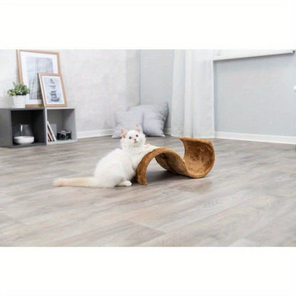 Solid Wood Cat Scratch Board- Durable, Wave-Shaped Scratch Surface Thatâ€™s Ready to Use, No Assembly Needed