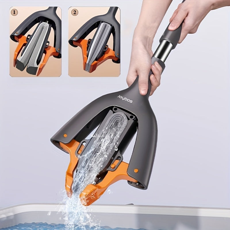 Compact Hand-Free Mini Sponge Mop - Ergonomic Handle, Super Absorbent, Portable for Bathroom, Kitchen, Windows - Ideal for Floors, Glass, Furniture