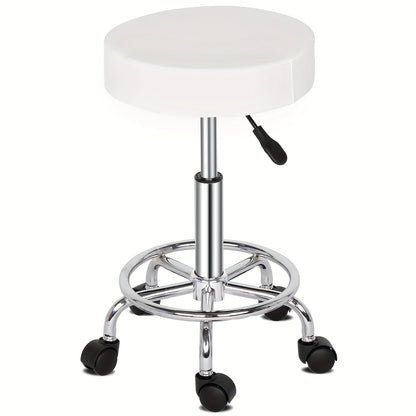 Adjustable Salon Stool with Backrest – 360° Swivel Height-Adjustable Modern Bar Chair for Kitchen, Spa, Salon and Home Use