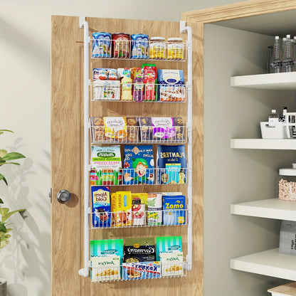 Over the Door Pantry Organizer – Space-Saving Multi-Tier Storage Rack for Kitchen, Bathroom, or Closet Organization with Sturdy Adjustable Hooks for Easy Setup