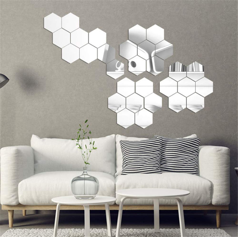 Hexagonal Acrylic Mirror Wall Sticker
