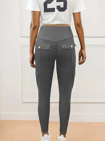 High-Waisted Sculpt & Support Yoga Leggings –  Cargo Style Activewear for Women with Tummy Control and Seamless Fit for All-Day Movement