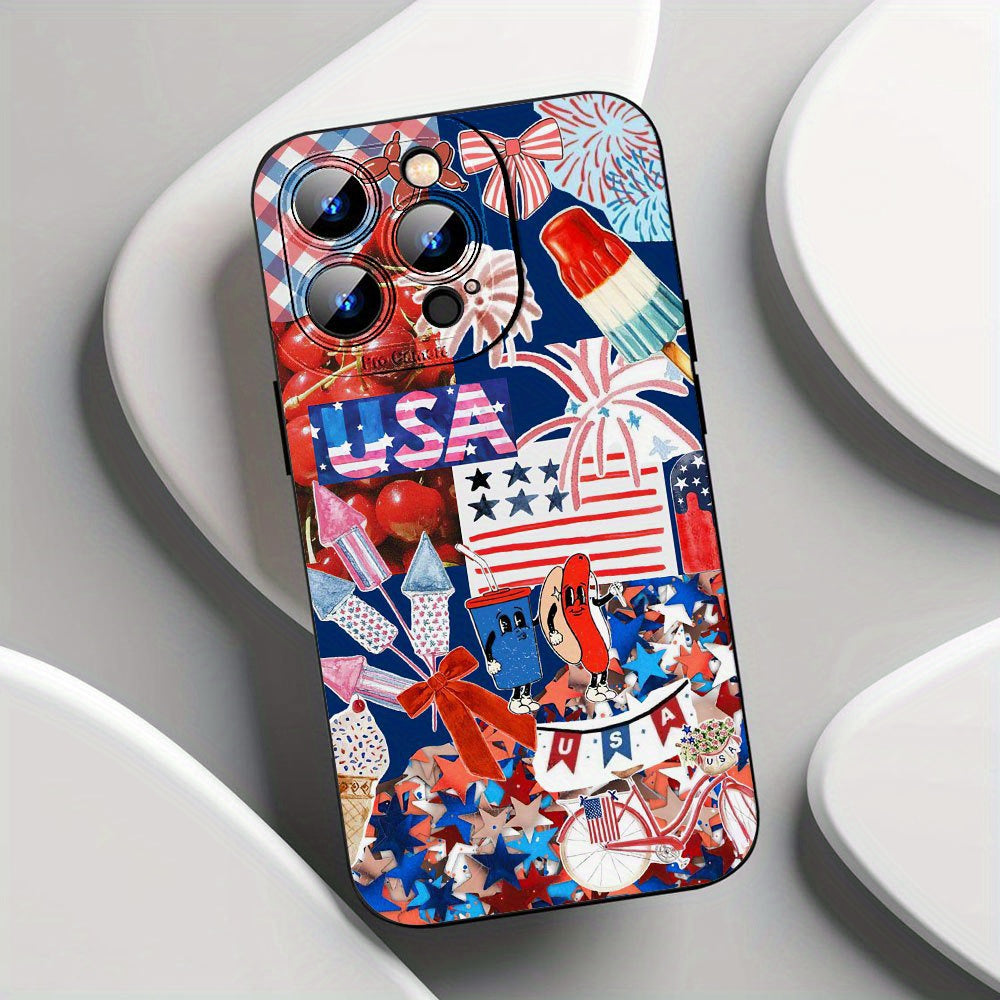 Independence Day iPhone Case – Protective Phone Cover with All-Round Lens Guard & Patriotic Design for iPhone 11–16 Series, Fun Gift for Boys & Girls