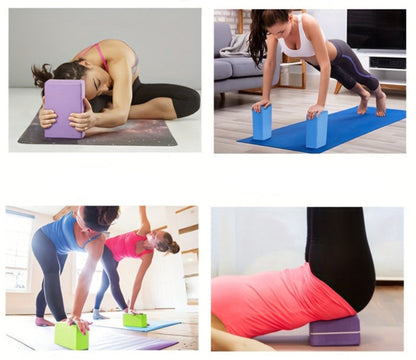 Solid Color High-Density Yoga Blocks – 2pcs Non-Slip Bricks Ideal for Stretching, Leg Workouts, Body Sculpting, and Daily Balance Training