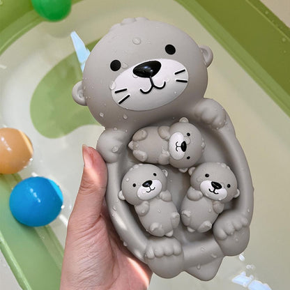 Floating Otter Animal Bath Toy Set for Kids – Educational and Fun Water Play for Swimming Pools and Bathtubs, Durable and Colorful