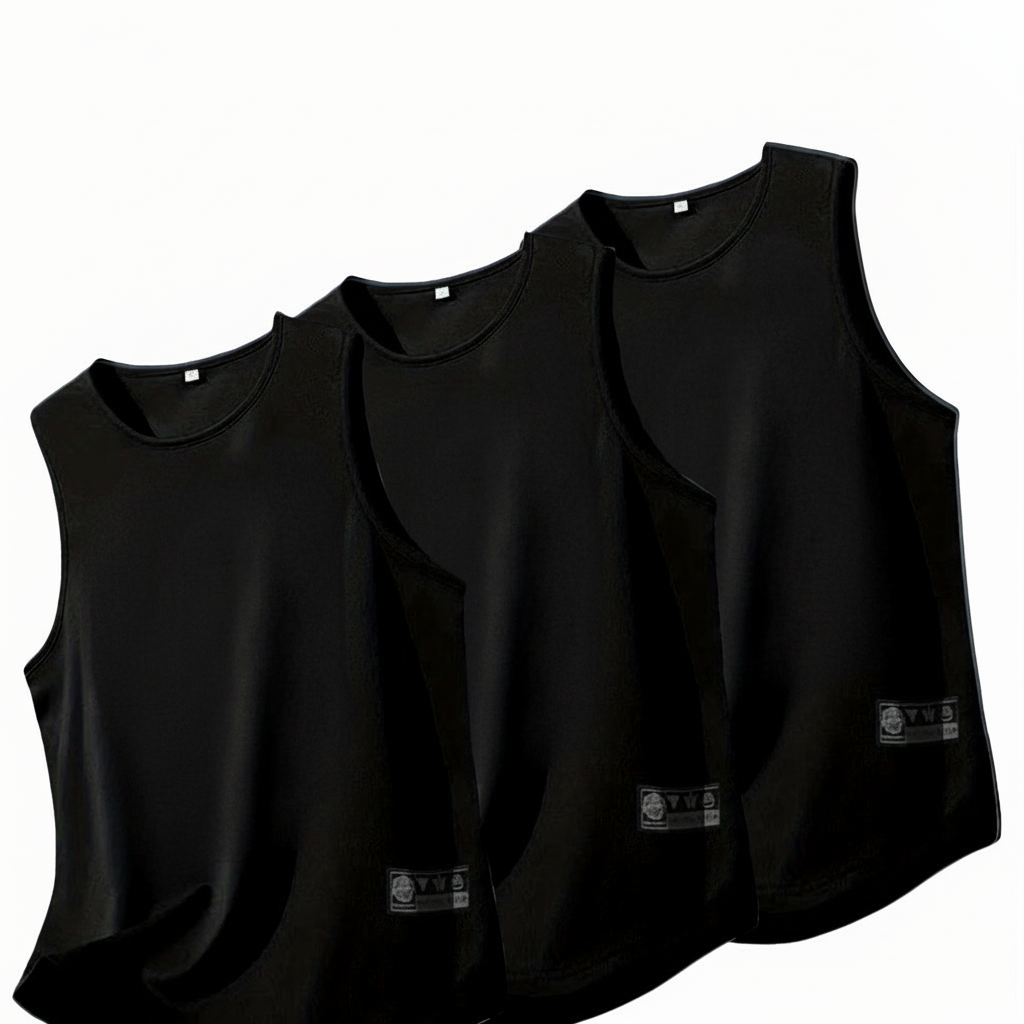 Three Piece Men’s Quick-Dry Mesh Vest Set – Moisture-Wicking Sleeveless Training Shirts for Running, Gym, Bodybuilding & Sports