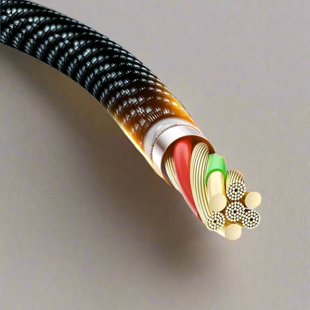 High-Speed Power Delivery USB-C Charging Cable – 120W Cord for Rapid Charging and Data Sync with Real-Time Speed Display