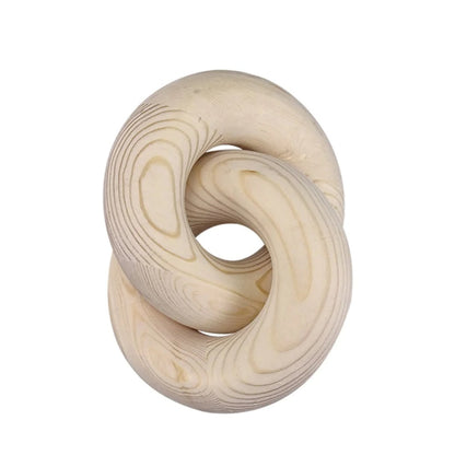 Wood Chain Farmhouse Décor – Natural Boho Knot Sculpture for Coffee Tables, Desks & Mantels – Stylish Rustic Home Ornament Accent