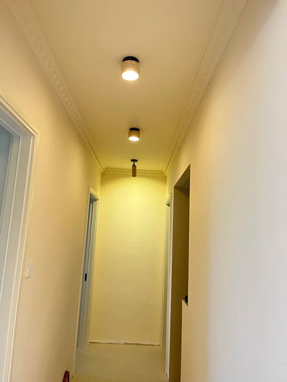 Yellow Marble Ceiling Light – Elegant Travertine Lamp for Corridor, Balcony, Restaurant, Hotel, or Entranceway Décor Accent