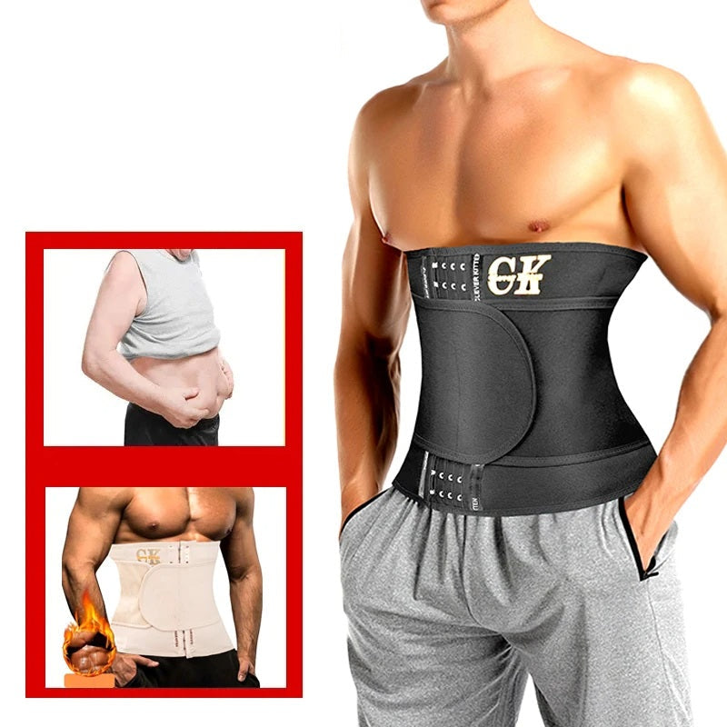 Waist Trainer Sports Belt for Men – Slimming Gym Corset with Belly Trimmer, Body Shaper Wrap for Weight Loss and Core Support