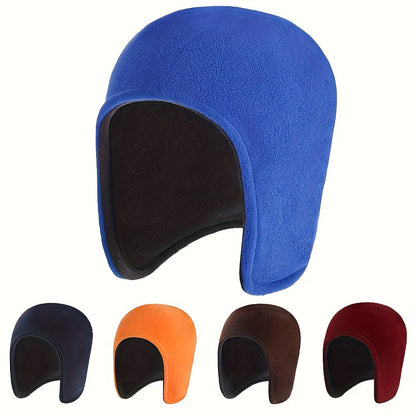 Fleece-Lined Cold-Proof Beanie Hat – Double-Layer Winter Warm Cap for Men & Women, Soft Polyester, Ideal Holiday Gift for Cold Weather