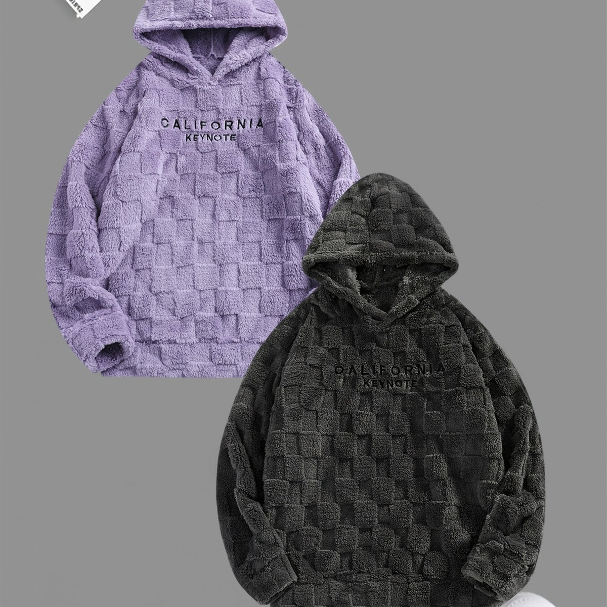 California Embroidered Fleece Hoodie – Unisex Loose-Fit Winter Sweatshirt with Plush Comfort for Daily Wear
