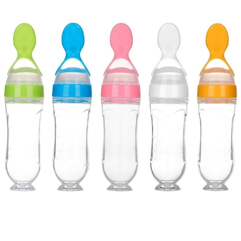 Baby Spoon Bottle Feeder -  Silicone Feeding Spoons for Kids, Toddler, Cutlery Utensils Children Accessories Newborn