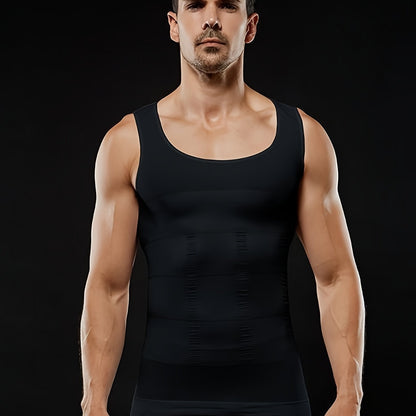 Men’s Compression Body Shaper Tank Top – Slimming Vest with Firm Control for Fitness, Posture Support, and Everyday Wear