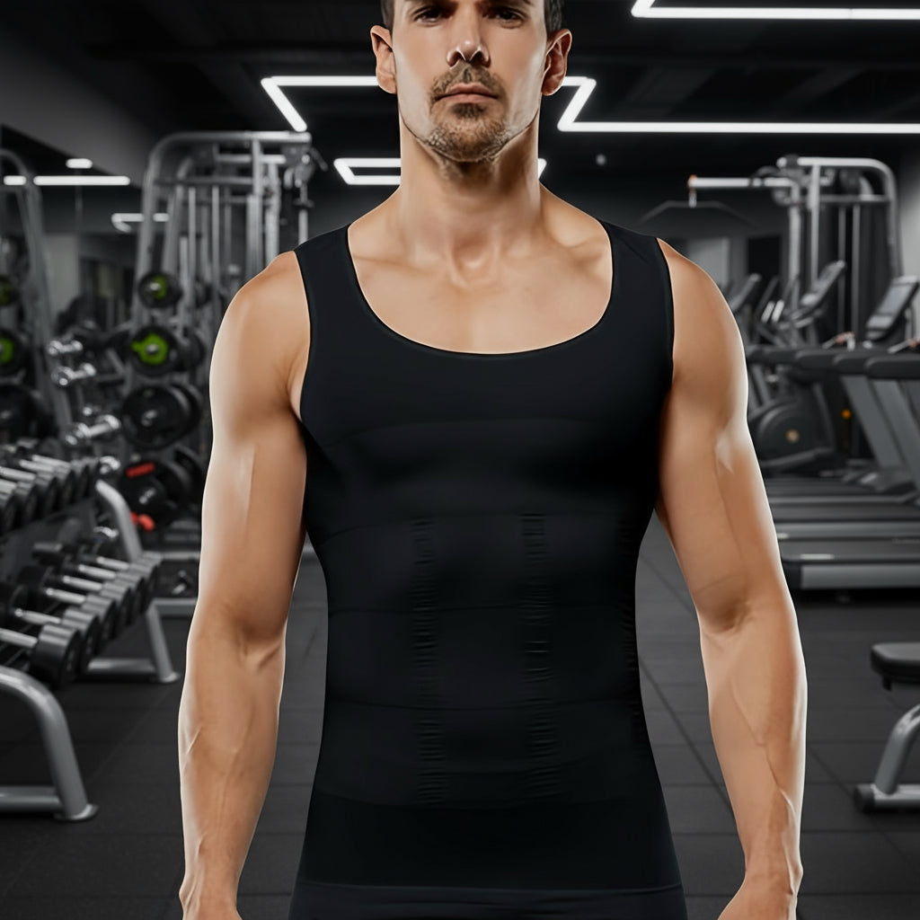 Men’s Compression Body Shaper Tank Top – Slimming Vest with Firm Control for Fitness, Posture Support, and Everyday Wear