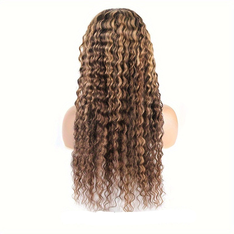 Deep Wave Honey Blonde Lace Front Wig –  13x4 Human Hair Wig with 180% Density for Glamorous Party Looks and Natural Styling Freedom