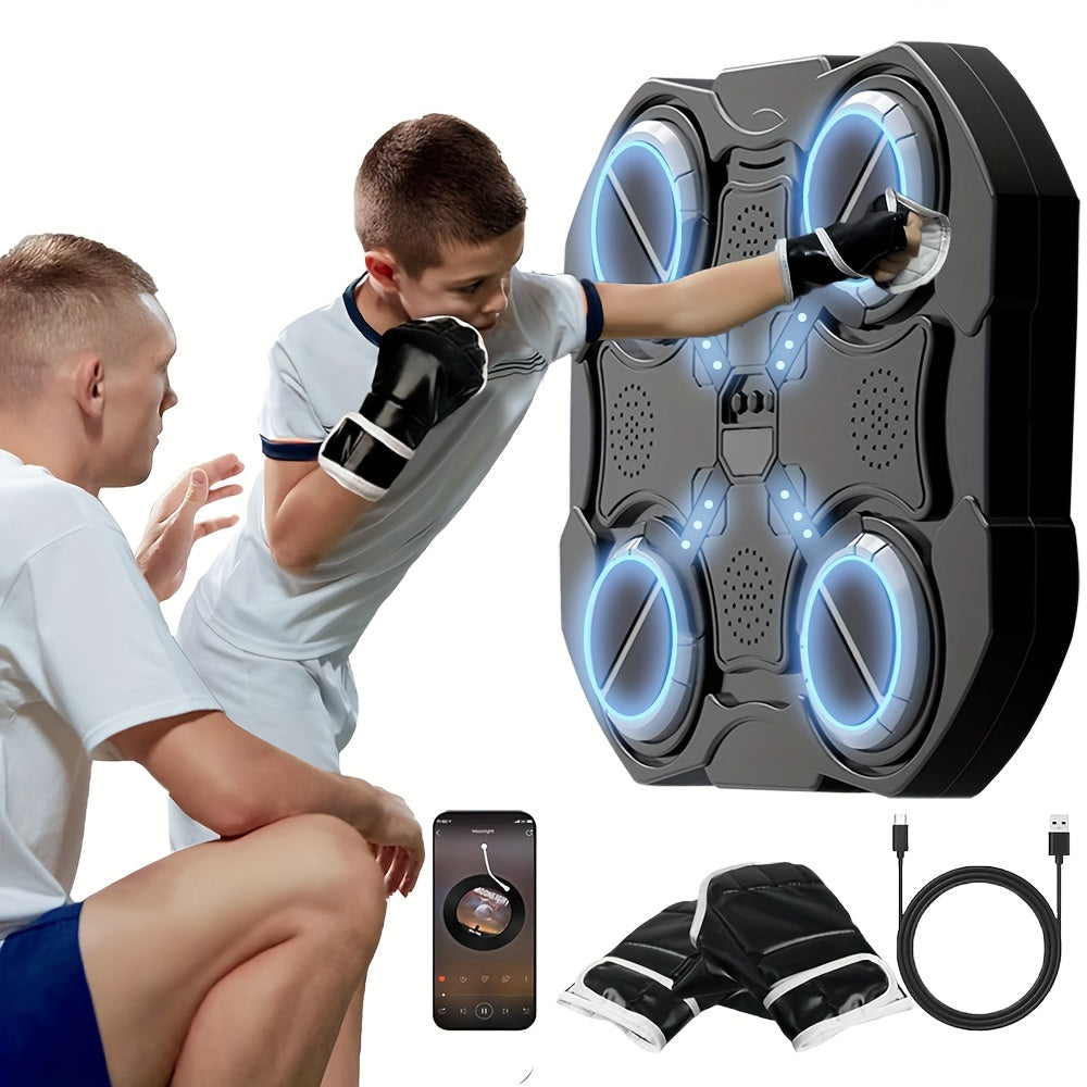 Interactive Musical Boxing Trainer – Wall-Mounted Electronic Boxing Machine with Gloves, Training Modes & Speed Programs