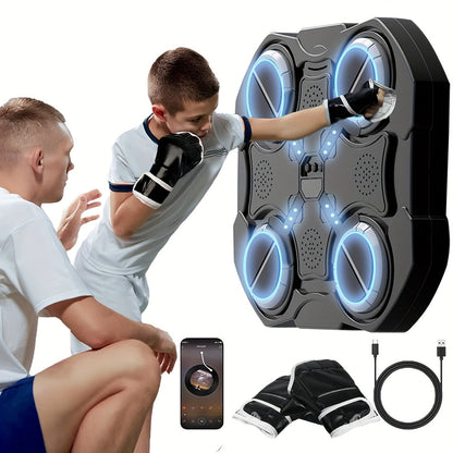Interactive Musical Boxing Trainer – Wall-Mounted Electronic Boxing Machine with Gloves, Training Modes & Speed Programs