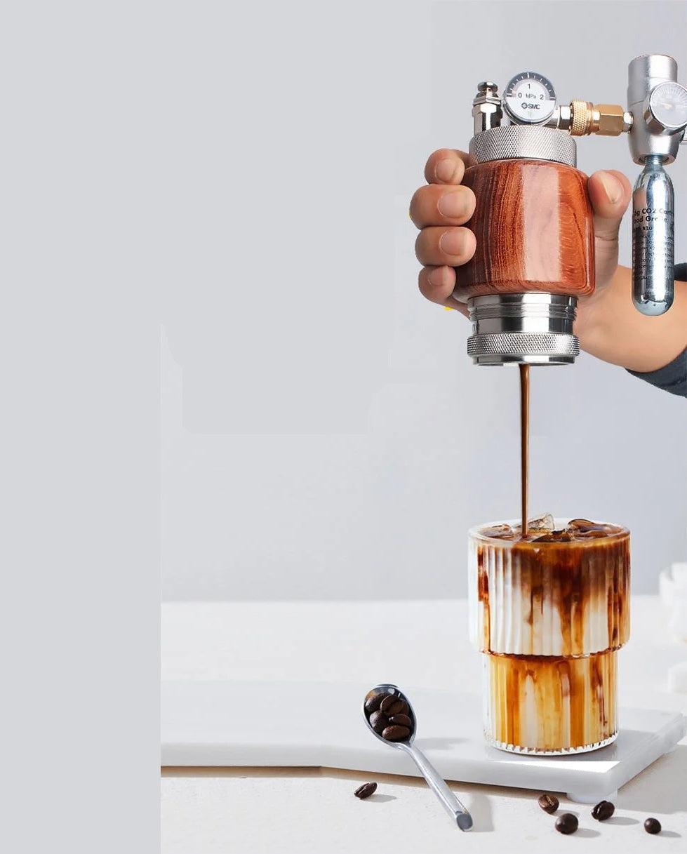 Capsulone USB Pneumatic Electric Coffee Maker – Portable Stainless Steel Espresso Machine for Home or Outdoor Use with Manual Extraction Power