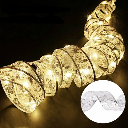 Battery-Operated Christmas Ribbon Light - LED Ribbon Fairy Lights Christmas Tree Ornaments
