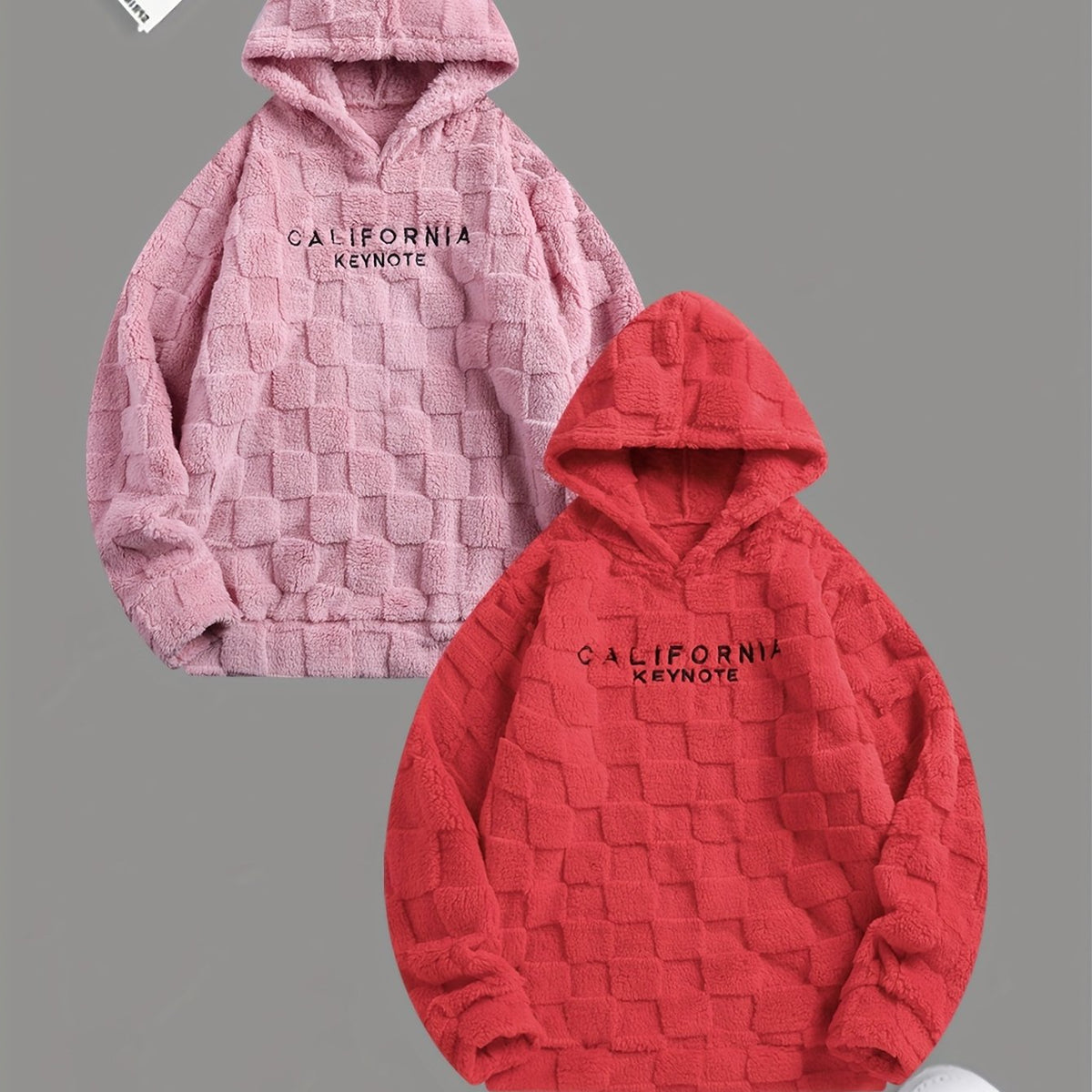 California Embroidered Fleece Hoodie – Unisex Loose-Fit Winter Sweatshirt with Plush Comfort for Daily Wear