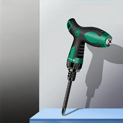 T-Handle Ratchet Screwdriver – Adjustable Anti-Slip Steel Driver with Forward/Reverse Gears for Home & Office Use