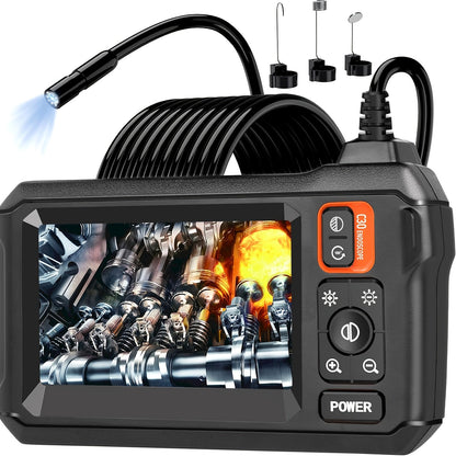 Endoscope Camera with Light - 4.3" Waterproof, High-Definition Snake Lens for Men's Gadgets, Car or Pipe Inspection