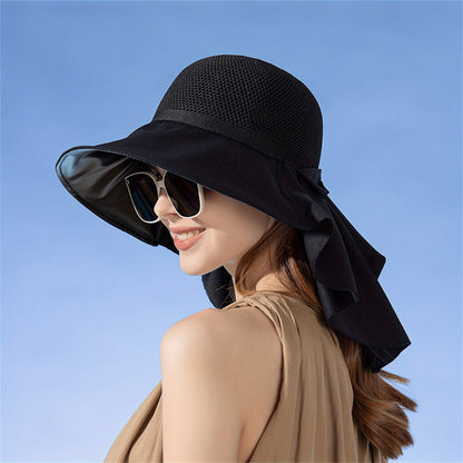 Women’s Wide Brim Sun Hat with Neck Flap – UV Protection Cotton Hat for Outdoor Hiking, Camping, and Summer Picnics
