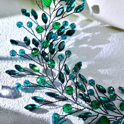 Emerald Rhinestone Hairband – High-End Carnival & Masquerade Headpiece for Elegant Ladies Seeking Glamorous Hair Accessories