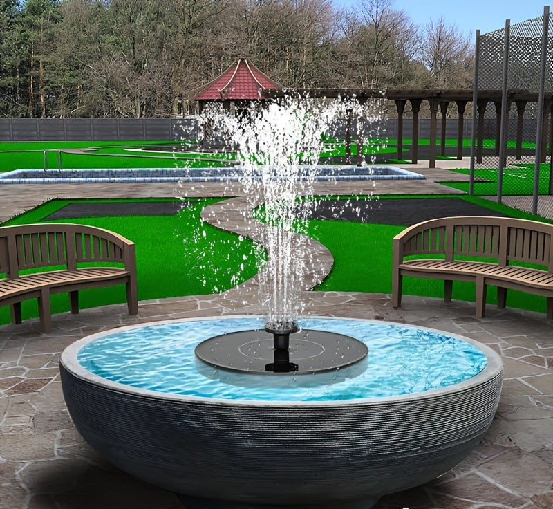 Solar Bird Bath Fountain – Automatic Energy-Efficient Design with 6 Spray Nozzles, Eco-Friendly Blue Outdoor Garden Decor