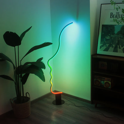 RGB Modern Face Floor Lamp – Color-Changing LED Standing Light with 56 Modes for Bedroom, Gaming Room, and Creative Home Décor