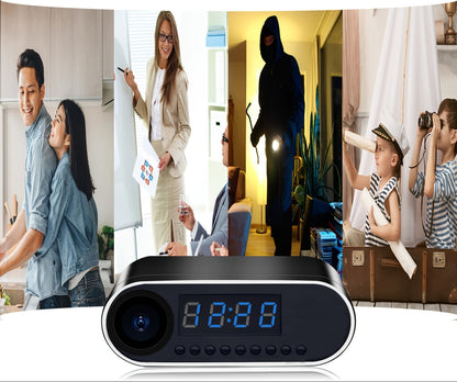 Mini Camera Clock with WiFi – 1080p Indoor Home Security Camera Built Into a Working Desk Clock, microSD Card Not Included
