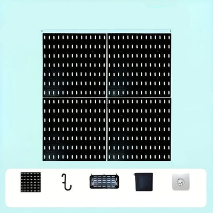 Modular Wall-Mounted Pegboard Organizer Set – 30 Hooks, 6 Trays for Tools & Crafts, No-Drill Storage Rack for Home or Workshop