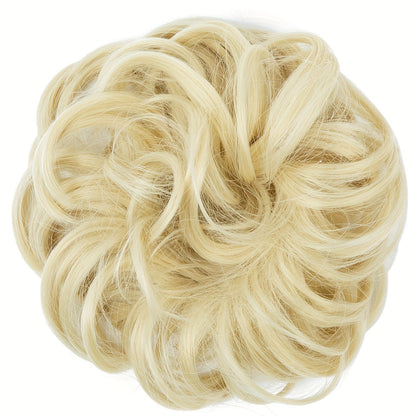 Messy Curly Hair Bun Extension – Voluminous Synthetic Elastic Chignon Scrunchie for Effortless Updo, Instant Volume & Natural-Looking Glam Hairpiece for Women