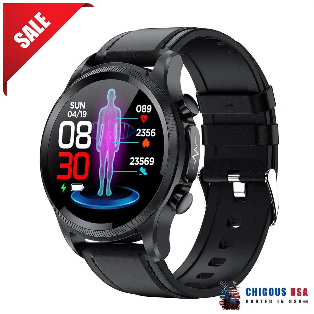 Bearscome Bce400 Ecg/Ekg Blood Pressure Spo2 Heart Rate Fitness Tracker Waterproof Smart Watch