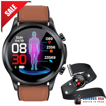 Bearscome Bce400 Ecg/Ekg Blood Pressure Spo2 Heart Rate Fitness Tracker Waterproof Smart Watch