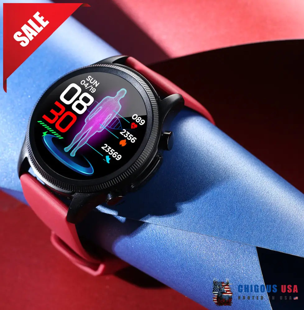 Bearscome Bce400 Ecg/Ekg Blood Pressure Spo2 Heart Rate Fitness Tracker Waterproof Smart Watch