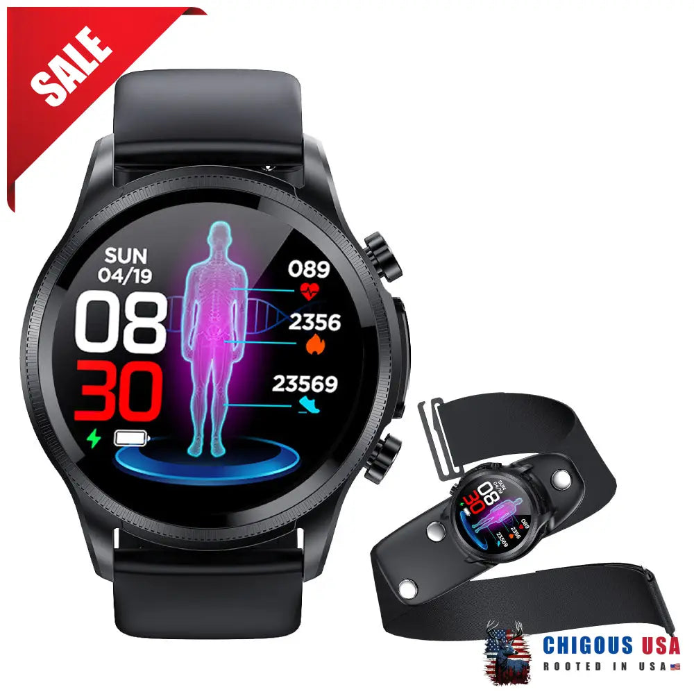 Bearscome Bce400 Ecg/Ekg Blood Pressure Spo2 Heart Rate Fitness Tracker Waterproof Smart Watch